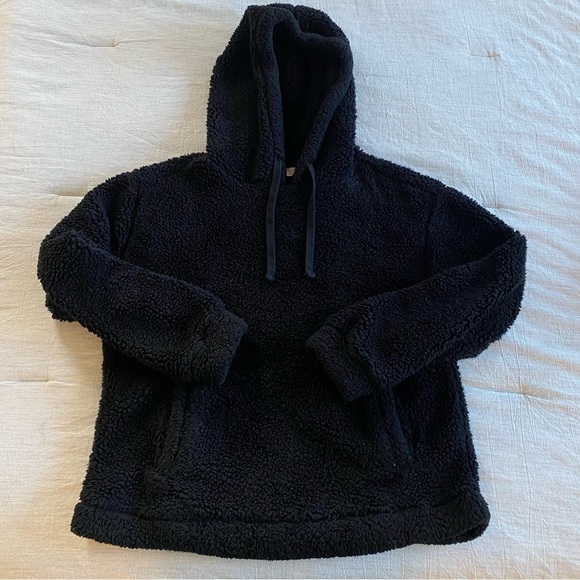 Universal Thread Sherpa Fleece Hoodie Black Sz Small Sweatshirt Winter Lounge - Picture 1 of 7